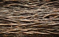 Wattle fence of willow branches.