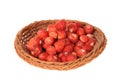 Wattled basket with wild strawberry Royalty Free Stock Photo
