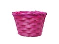 Wattled pink small basket for small objects and gifts isolated on a white background Royalty Free Stock Photo