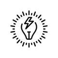 Black line icon for Watts, power and electric