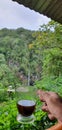 Watu ondo waterfall cangar indonesia Royalty Free Stock Photo