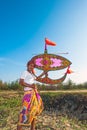 KITE FLYING WAU BULAN - KELANTAN Royalty Free Stock Photo