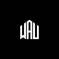 WAU letter logo design on BLACK background. WAU creative initials letter logo concept. WAU letter design