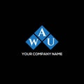 WAU letter logo design on BLACK background. WAU creative initials letter logo concept. WAU letter design