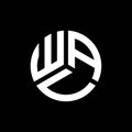 WAU letter logo design on black background. WAU creative initials letter logo concept. WAU letter design