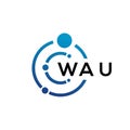 WAU letter technology logo design on white background. WAU creative initials letter IT logo concept. WAU letter design
