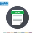 WAV audio document file format flat icon