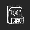 WAV file chalk white icon on black background