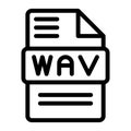 WAV File Icon Vector. Outline WAV File Sign. Isolated Contour Symbol Illustration