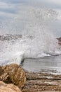 Sea wave hitting to shore