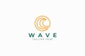 Wave Logo Icon Sea Linear Ocean Travel Beach Royalty Free Stock Photo