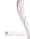 Wave. Abstract template with black, red and gray strips