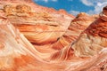 The Wave - amazing rock formation near Page, Arizona. Royalty Free Stock Photo