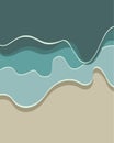 Wave background side of the sea illustration vector banner wallpaper backdrop with soft rerto color printable