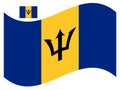 Wave Barbados Flag Vector illustration Eps 10 Royalty Free Stock Photo