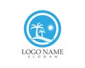 Wave beach holidays logo design template Royalty Free Stock Photo