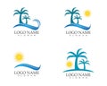 Wave beach holidays logo design template Royalty Free Stock Photo