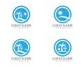 Wave beach holidays logo design template Royalty Free Stock Photo