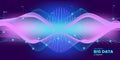 Wave Bigdata Illustration. Violet Statistic Royalty Free Stock Photo
