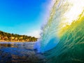 Wave in bingin beach at sunset Royalty Free Stock Photo