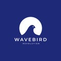 wave bird ocean paradise modern logo design vector Royalty Free Stock Photo