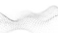 Wave in black and white. Big data visualization. Abstract background with interlacing dots. 3D rendering