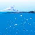 Wave blue liquid with air bubbles Royalty Free Stock Photo