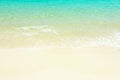 Wave of blue ocean on sandy tropical beach Summer holiday background Royalty Free Stock Photo