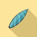 Wave blue surfboard icon, flat style Royalty Free Stock Photo
