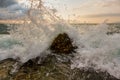 Ocean Spray Water Rocks Royalty Free Stock Photo