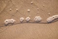 Wave bubble on golden sand