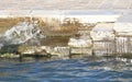 Wave of a canal slamming on stone steps