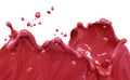 Wave carmine red paint, magenta or liquid, Splash abstract background, 3d rendering Royalty Free Stock Photo