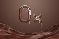 Wave chocolate milk choco lactose liquid brown dark twist splatter splash river molten light frothy mix flavour fat 0 percent. Royalty Free Stock Photo