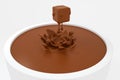 Wave chocolate ripples by fluid simulation, 3d rendering Royalty Free Stock Photo