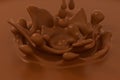 Wave chocolate ripples by fluid simulation, 3d rendering Royalty Free Stock Photo