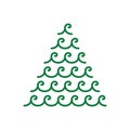 Wave Christmas tree symbol. Greek flat ornaments. Royalty Free Stock Photo
