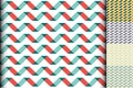 Wave colorful geometric seamless pattern.