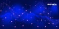 Wave Complex Big Data. Neon Particle Matrix Royalty Free Stock Photo