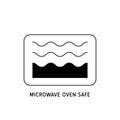 Wave Cooking logo. Microwave oven safe vector outline icon