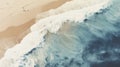 Aerial View Of Ocean Wave: Muted Tones, Surrealism, Beach Portraits Royalty Free Stock Photo