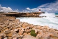 Wave Crashing Next to the Obelisk Royalty Free Stock Photo