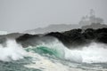 Wave crashing on a rocky coastline in Big Beach, Ucluelet, Vancouver Island, BC Canada Royalty Free Stock Photo