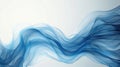 Serene Flow: AI-Generated Blue Abstract Wave on White Background - This title highlights the concept of a peaceful and calming Royalty Free Stock Photo