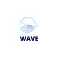Wave cup logo template design