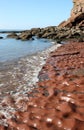 Wave cut platform rock formation, Fleswick Bay Royalty Free Stock Photo