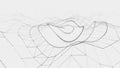 Wave 3d. 3D white abstract background. Abstract background with a dynamic wave. Big data visualization. 3d rendering