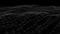 Wave 3d. Wave of particles. Abstract Black Geometric Background. Big data visualization. Data technology abstract futuristic