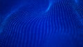 Wave 3d. Wave of particles. Abstract Blue Geometric Background. Big data visualization. Data technology abstract futuristic