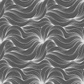 Wave dark monochrome seamless pattern